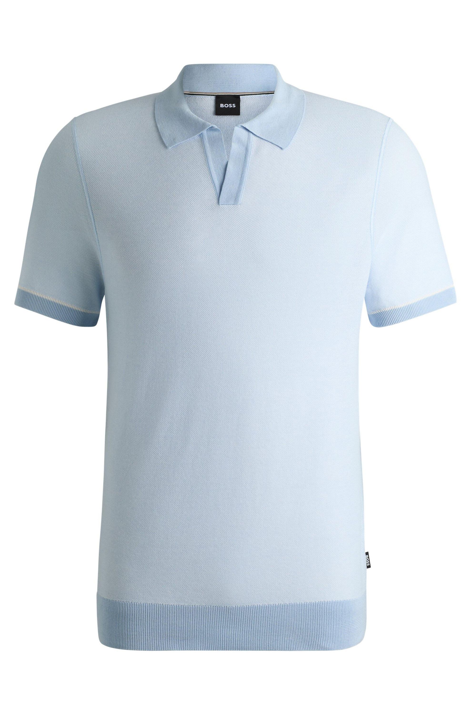 Poloshirt aus Baumwollmix - 450-Light/Pastel Blue - Blau