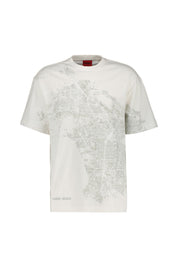 T-Shirt aus Baumwolle mit Print - 102-Natural - Creme