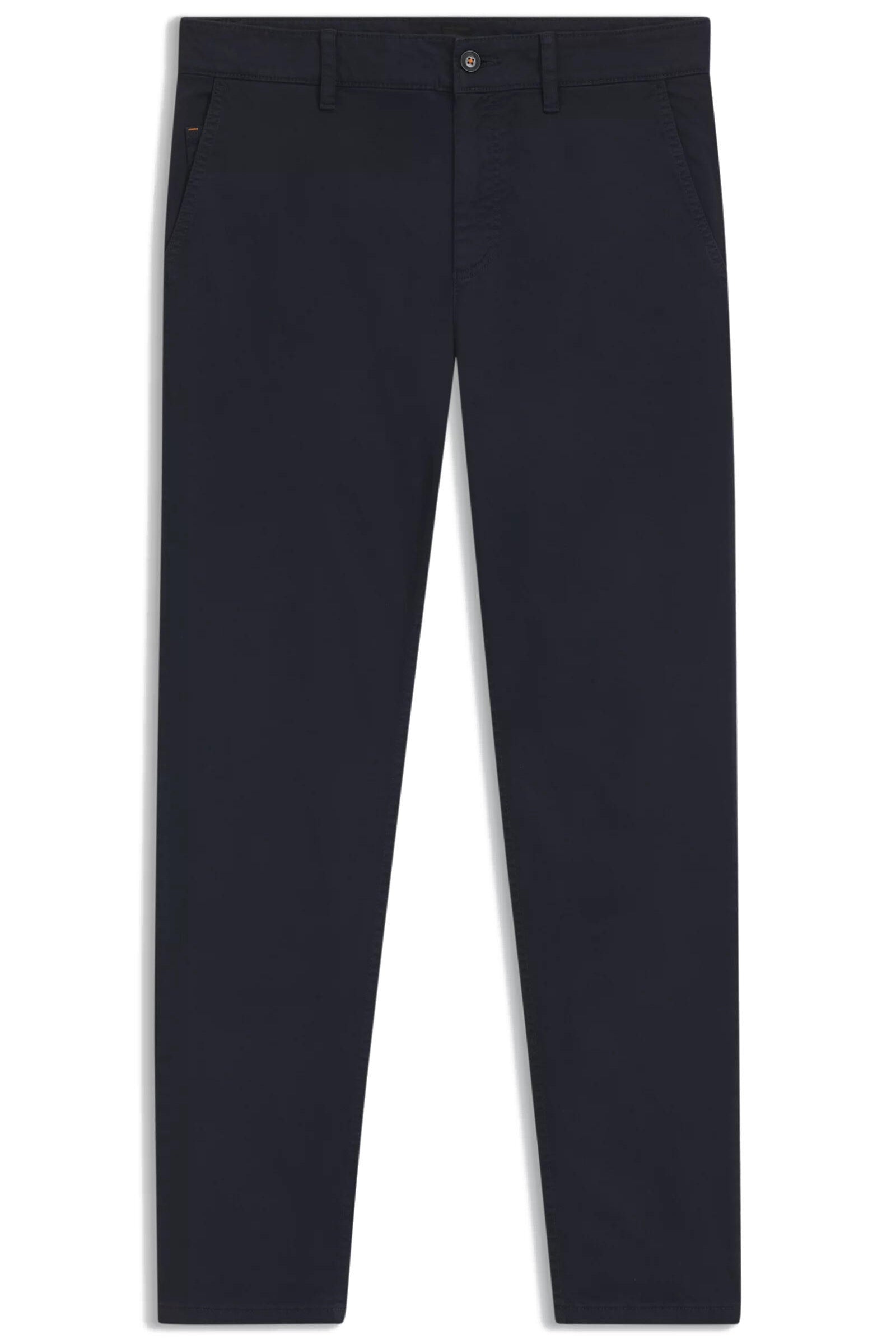 Tapered-Fit Chino aus elastischem Baumwoll-Satin - 404-Dark Blue - Blau