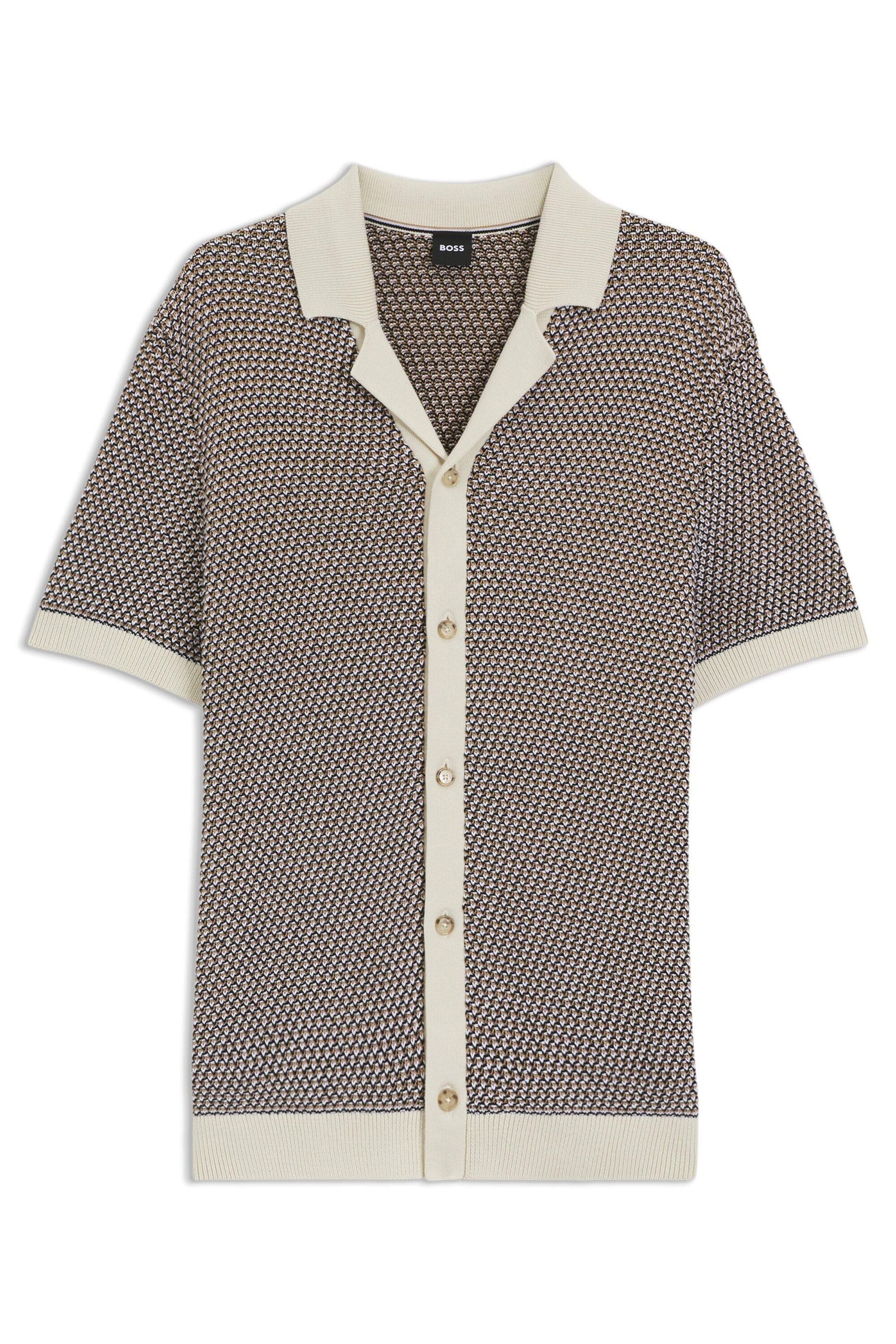 Regular-Fit Strick-Cardigan aus Baumwolle - 131-Open White - Beige