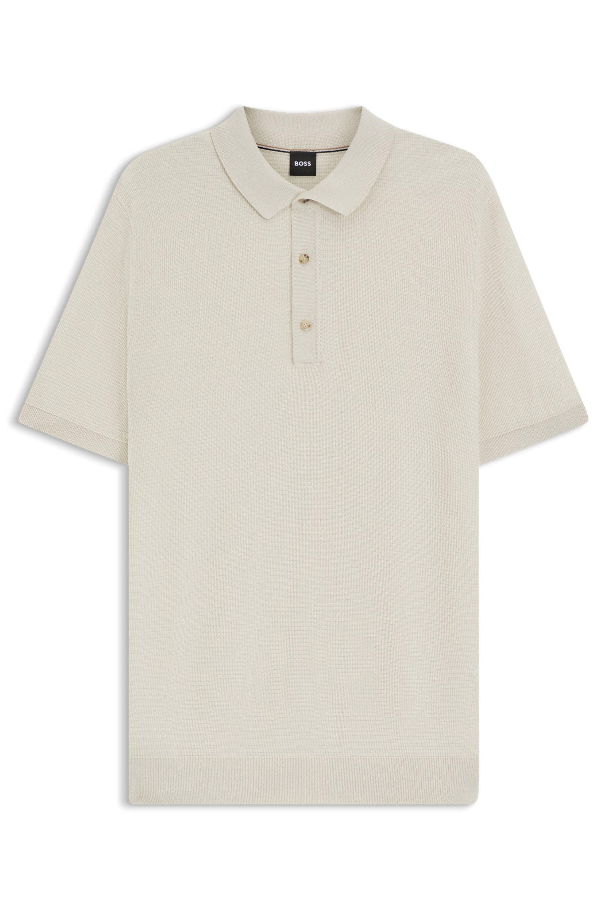 Strick-Poloshirt - 131-Open White - Creme