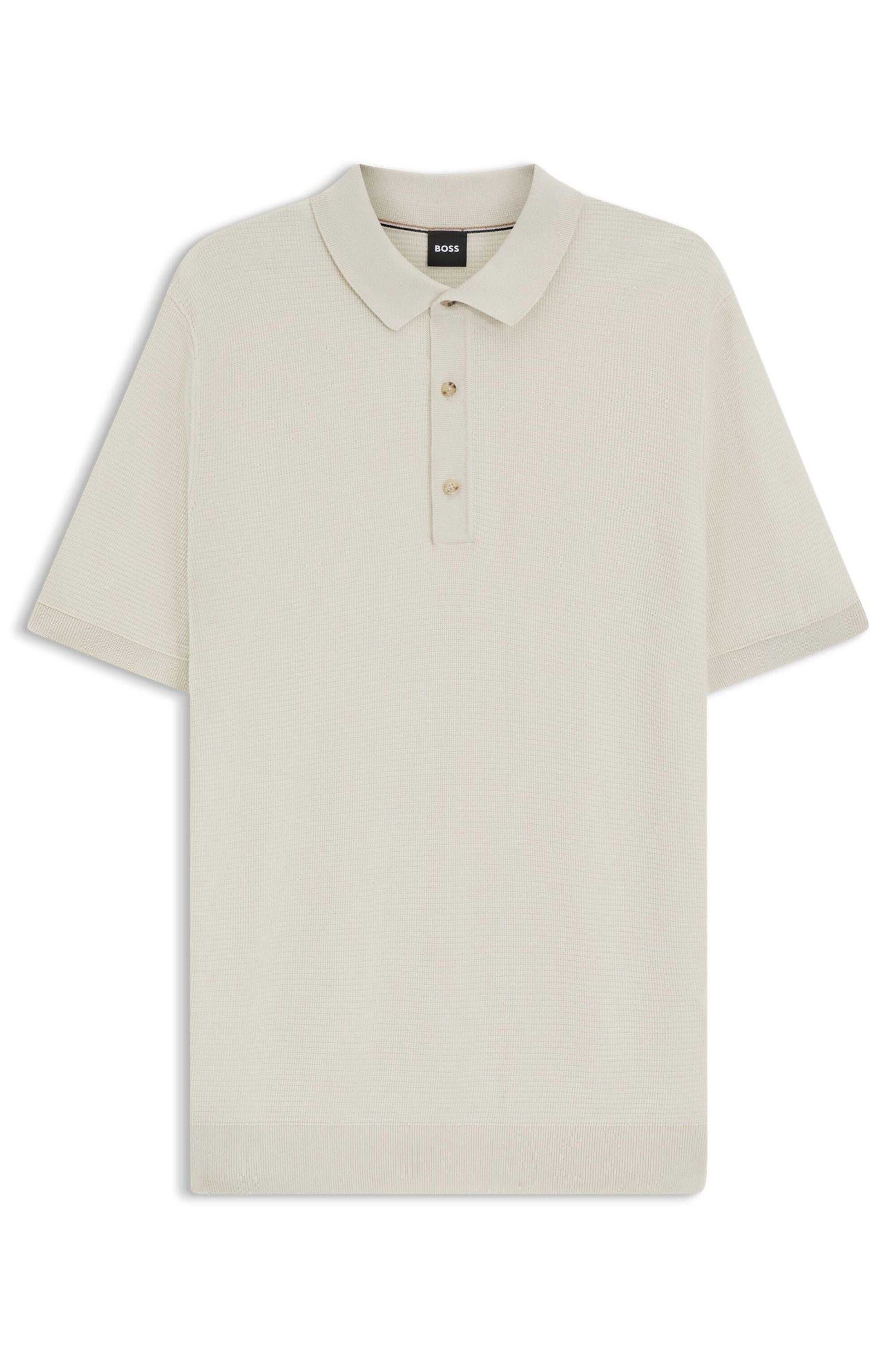 Strick-Poloshirt - 131-Open White - Creme