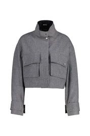 Wolljacke JARDIA mit Stehkragen - 058-Light/Pastel Grey - Grau