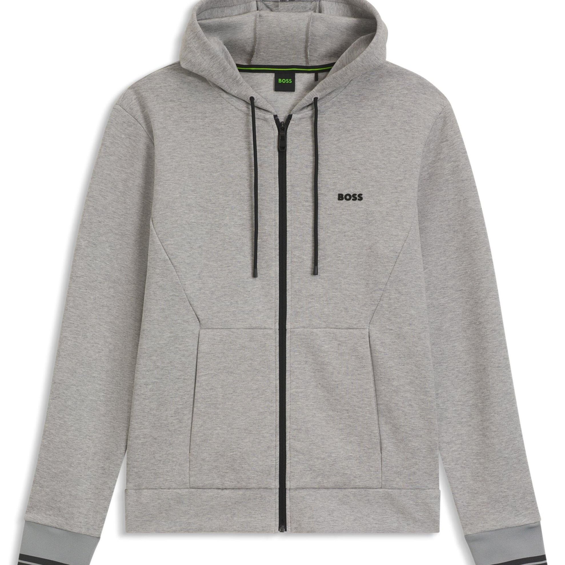 Sweatshirtjacke aus Baumwollmix - 042-Silver - Grau