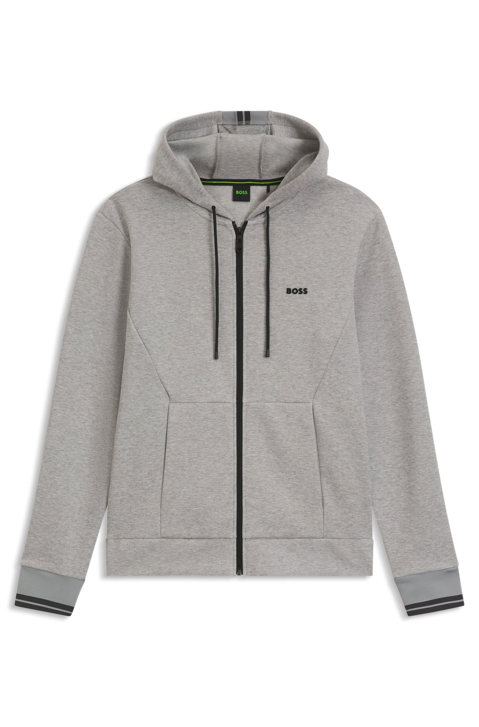 Sweatshirtjacke aus Baumwollmix - 042-Silver - Grau