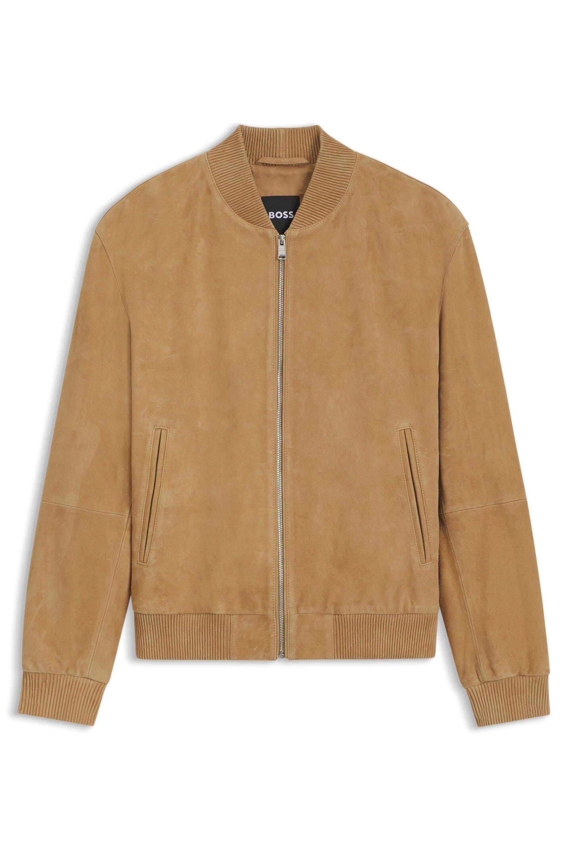 Lederjacke mit Stehkragen - 260-Medium Beige - Braun