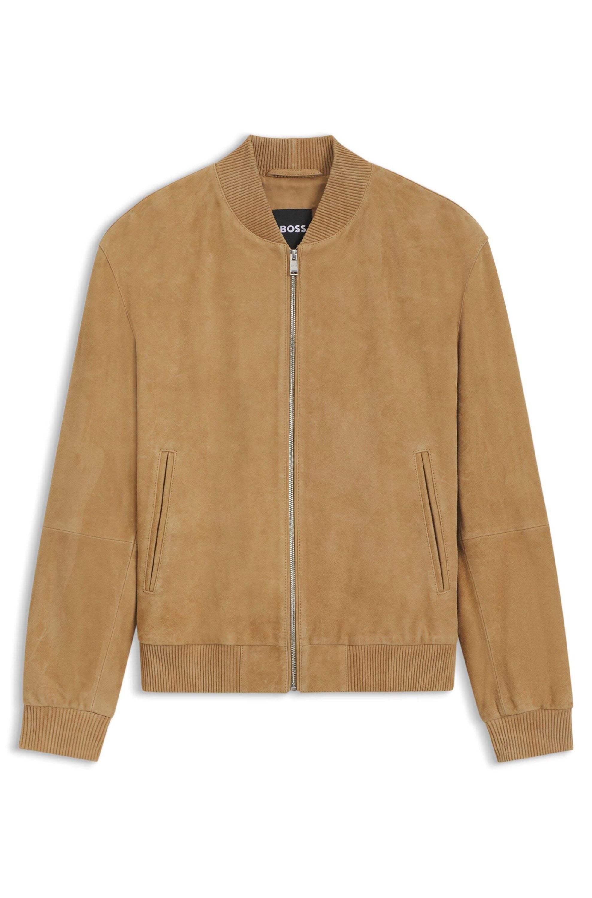 Lederjacke mit Stehkragen - 260-Medium Beige - Braun