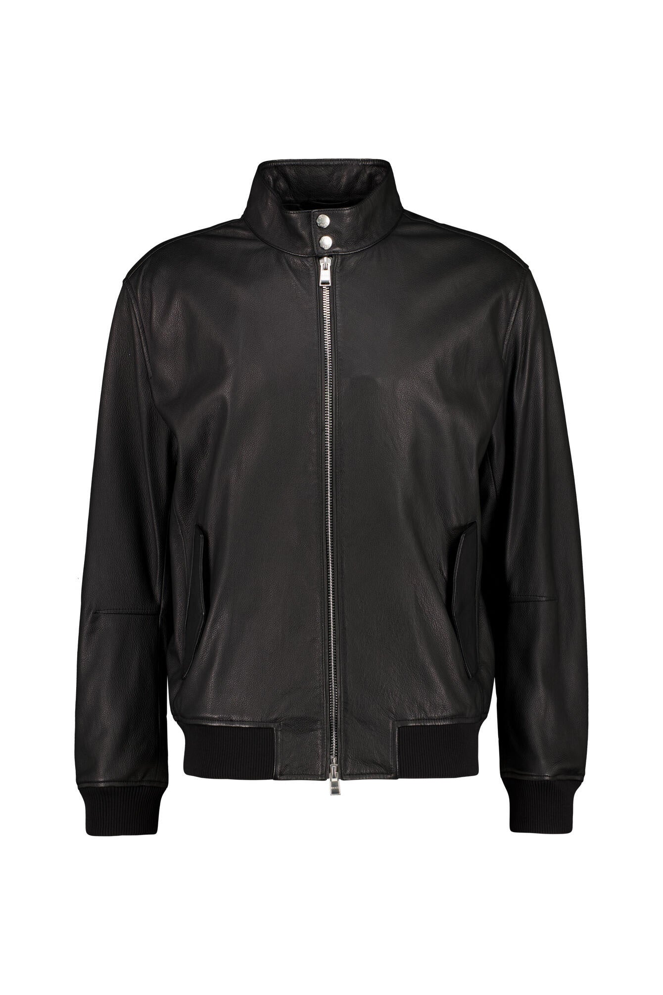 Lederjacke MOINER mit Stehkragen - 001-Black - Schwarz