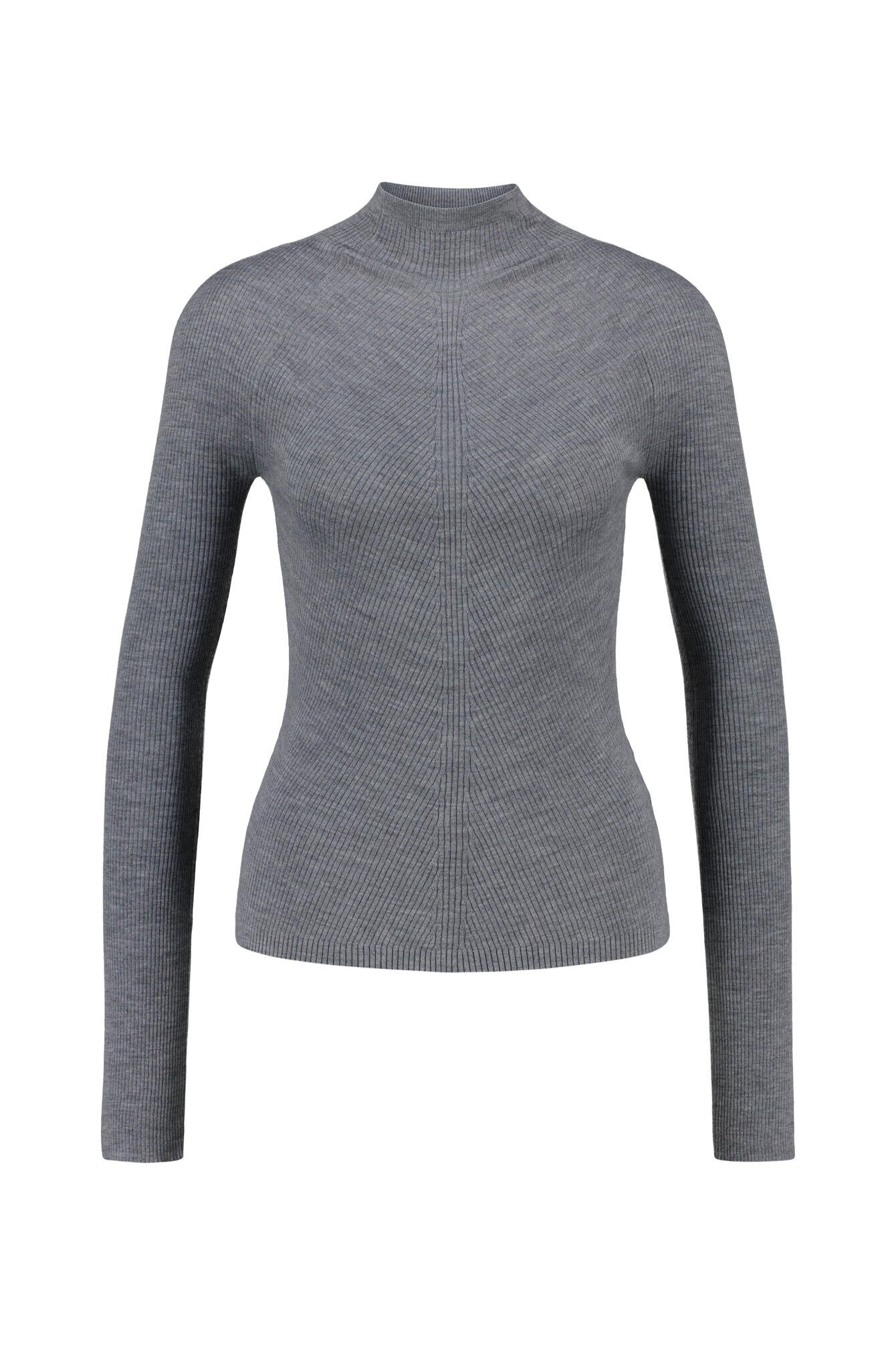 Strickpullover aus Merinowolle - 058-Light/Pastel Grey - Grau