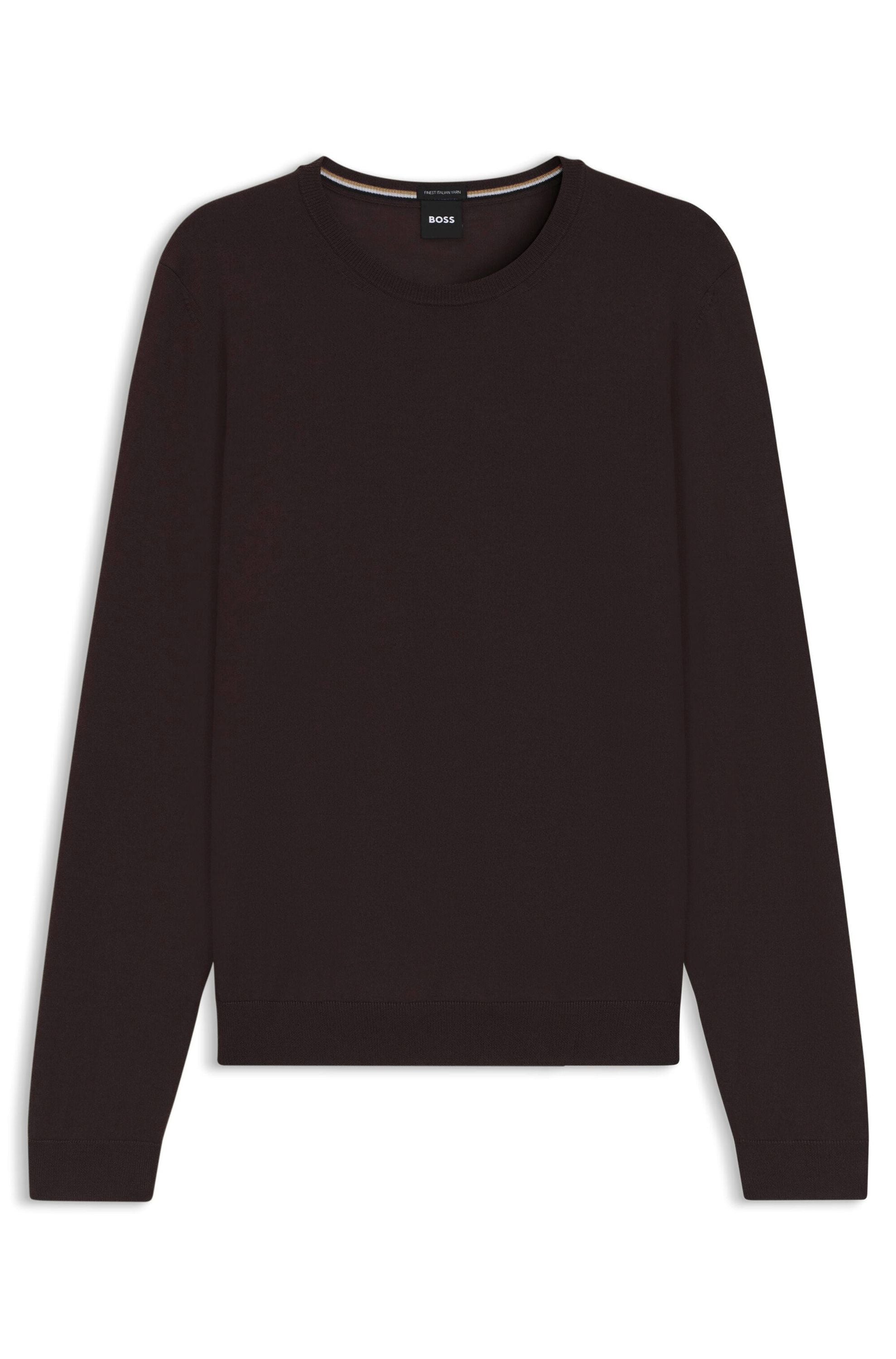 Strickpullover aus Schurwolle - 202-Dark Brown - Braun