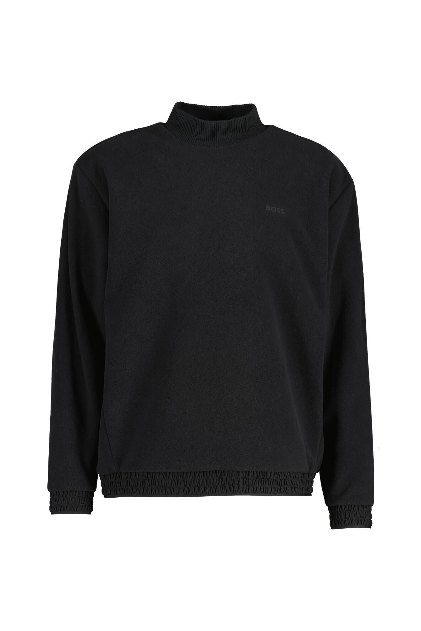 Fleecepullover mit Stehkragen - 001-Black - Schwarz