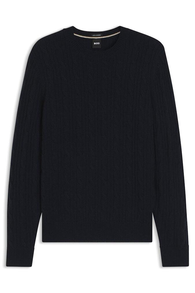 Strickpullover aus Schurwolle - 404-Dark Blue - Blau