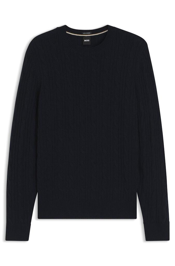 Strickpullover aus Schurwolle - 404-Dark Blue - Blau