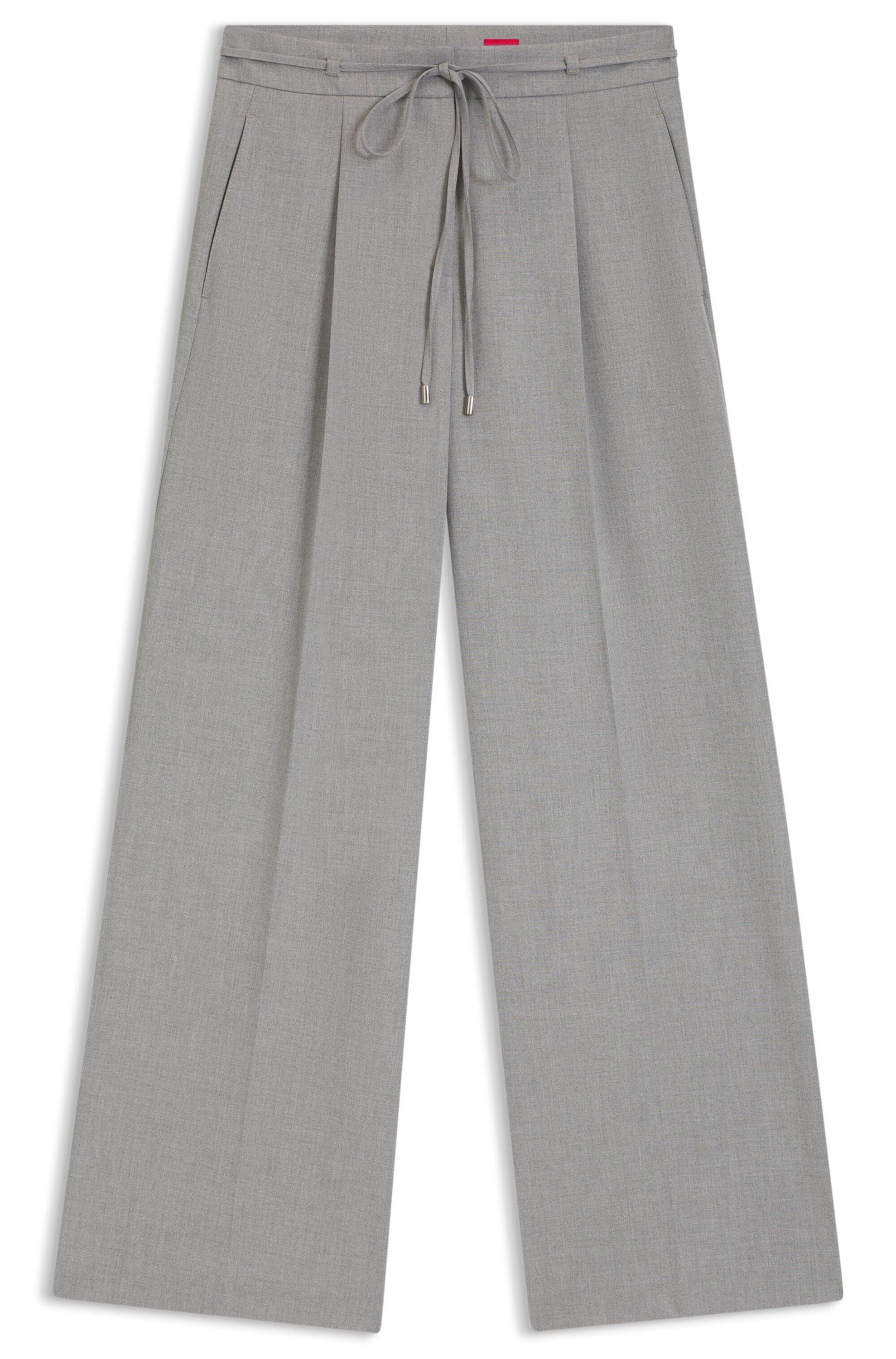 Anzughose HAMINDE Wide Leg - 063-Open Grey - Grau