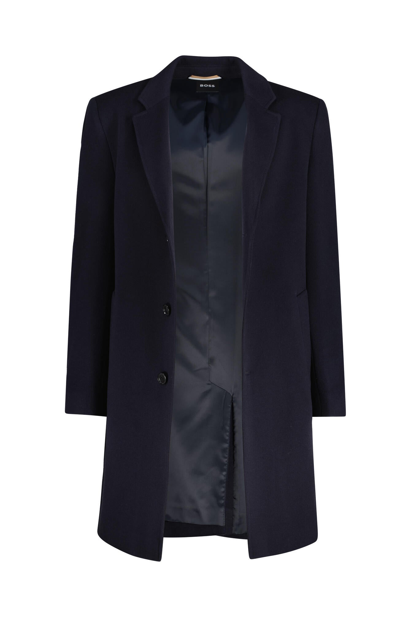 Wollmantel mit Reversekragen - 404-Dark Blue - Blau