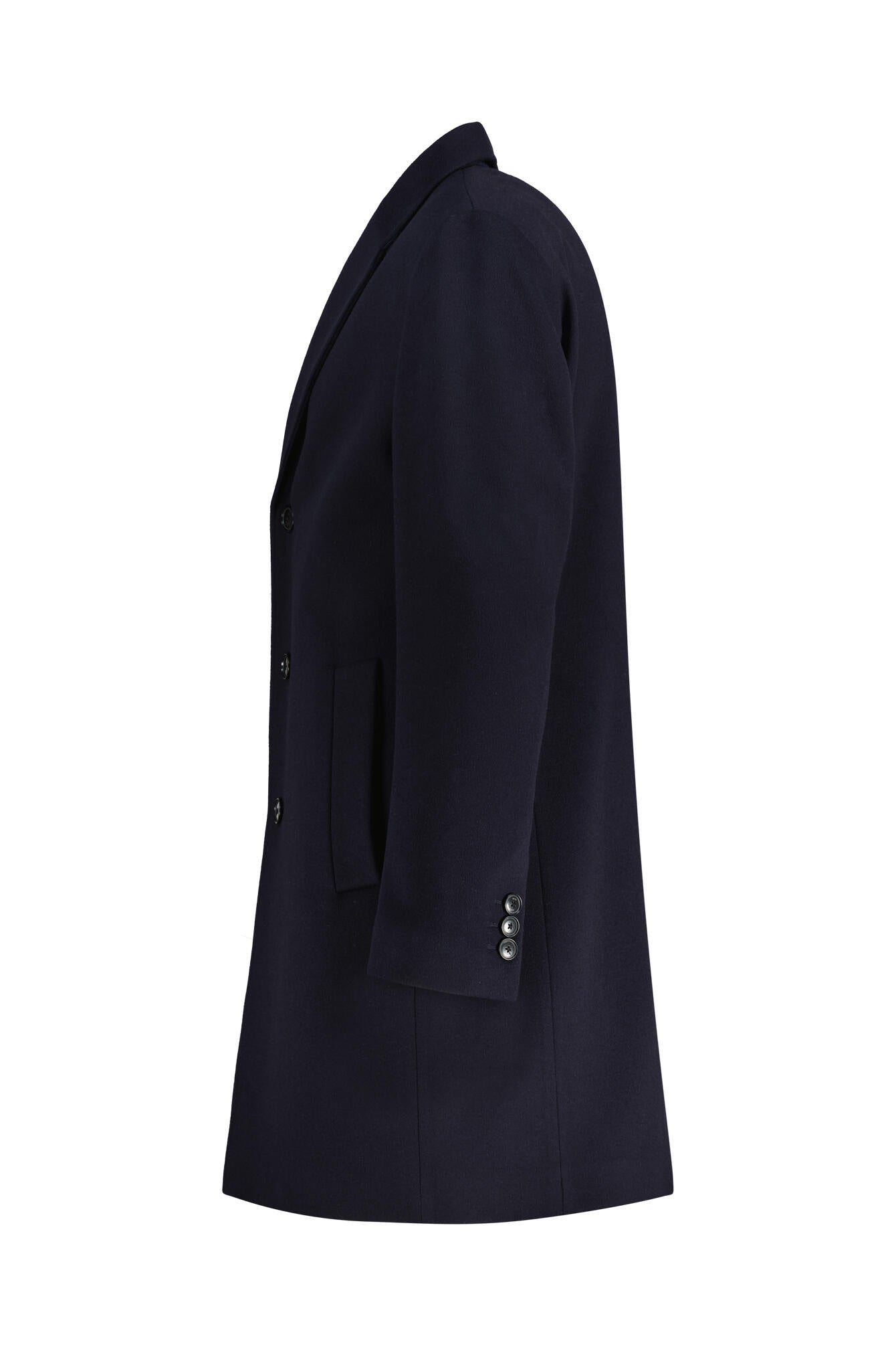 Wollmantel mit Reversekragen - 404-Dark Blue - Blau