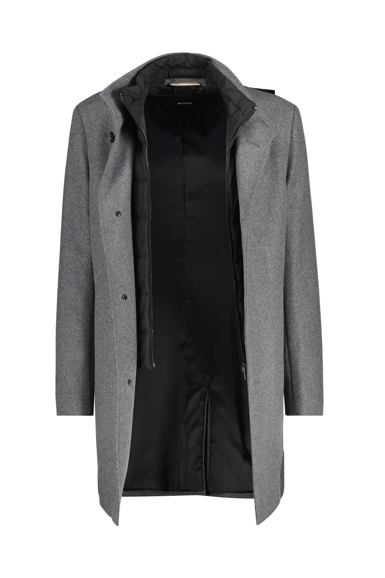 Wollmantel mit Stehkragen - 021-Dark Grey - Grau