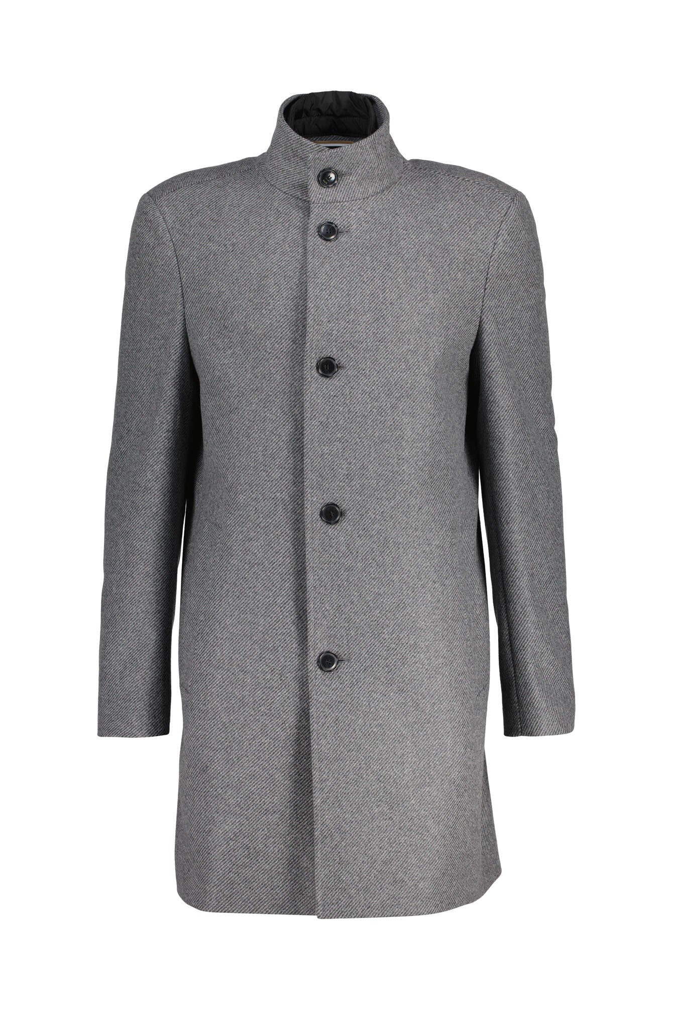 Wollmantel mit Stehkragen - 021-Dark Grey - Grau