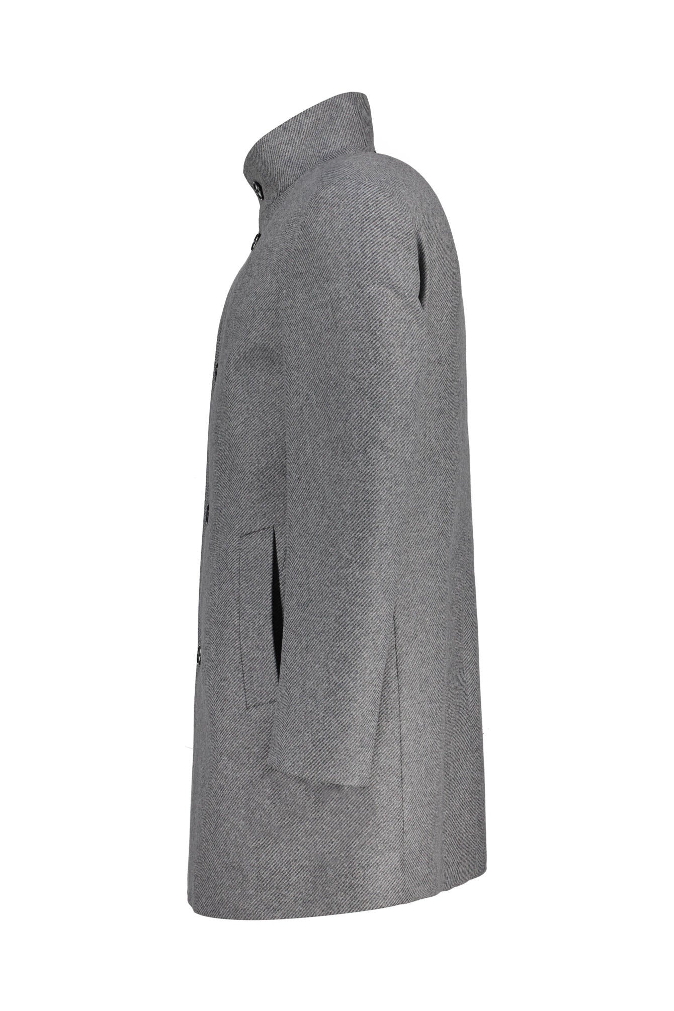 Wollmantel mit Stehkragen - 021-Dark Grey - Grau