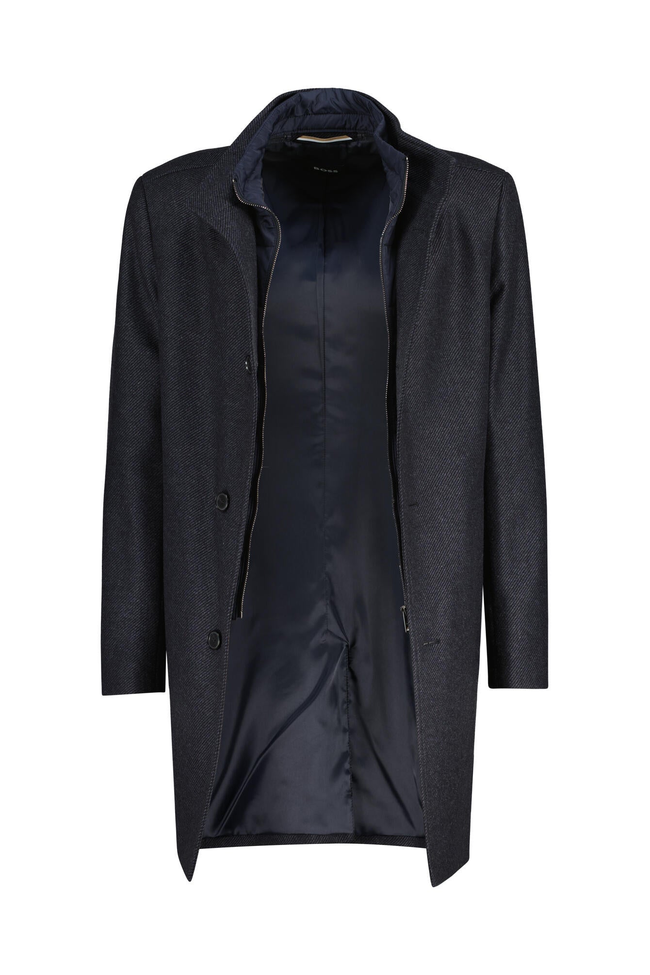 Wollmantel mit Stehkragen - 404-Dark Blue - Blau