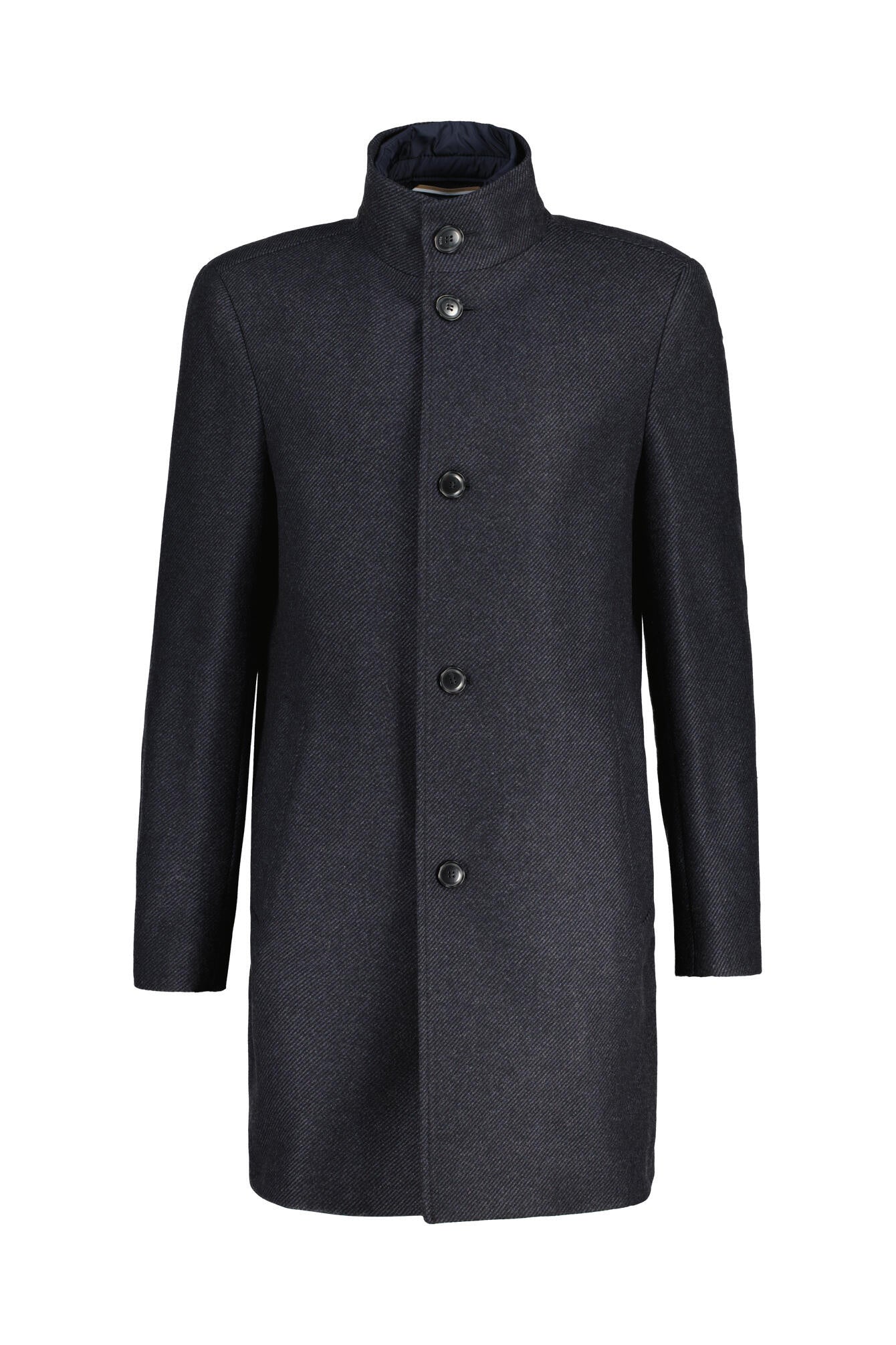 Wollmantel mit Stehkragen - 404-Dark Blue - Blau