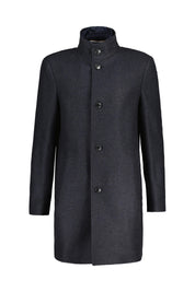 Wollmantel mit Stehkragen - 404-Dark Blue - Blau