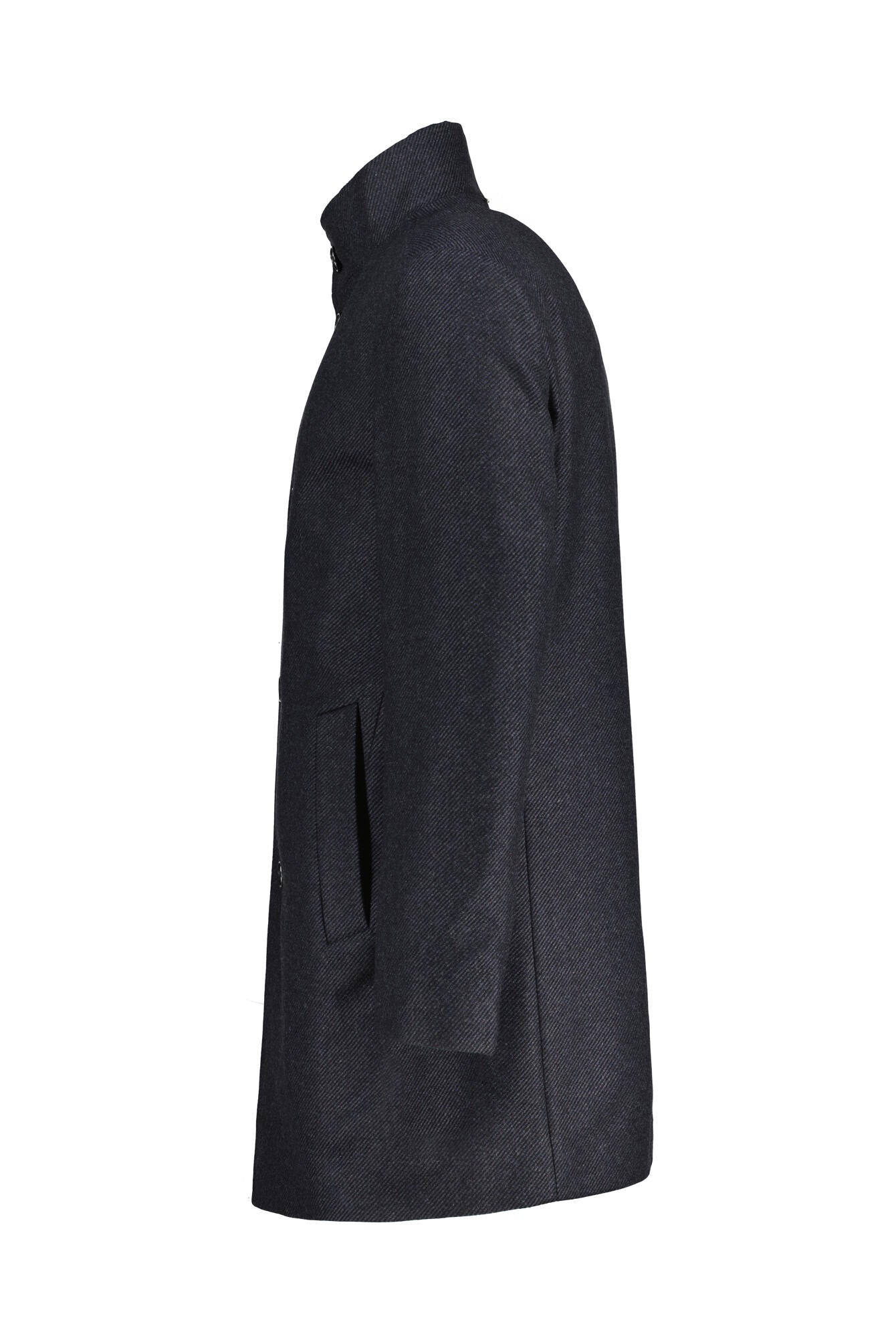 Wollmantel mit Stehkragen - 404-Dark Blue - Blau