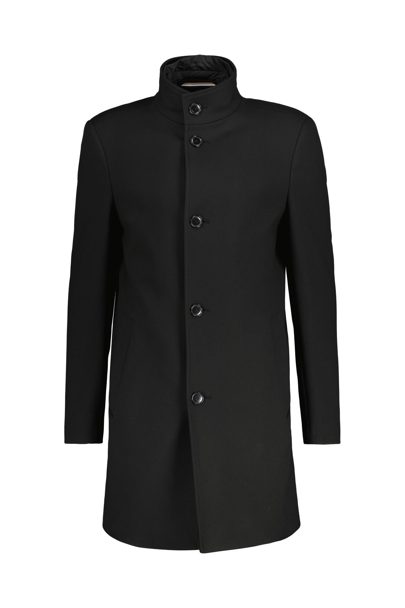 Mantel mit Stehkragen - 001-Black - Schwarz