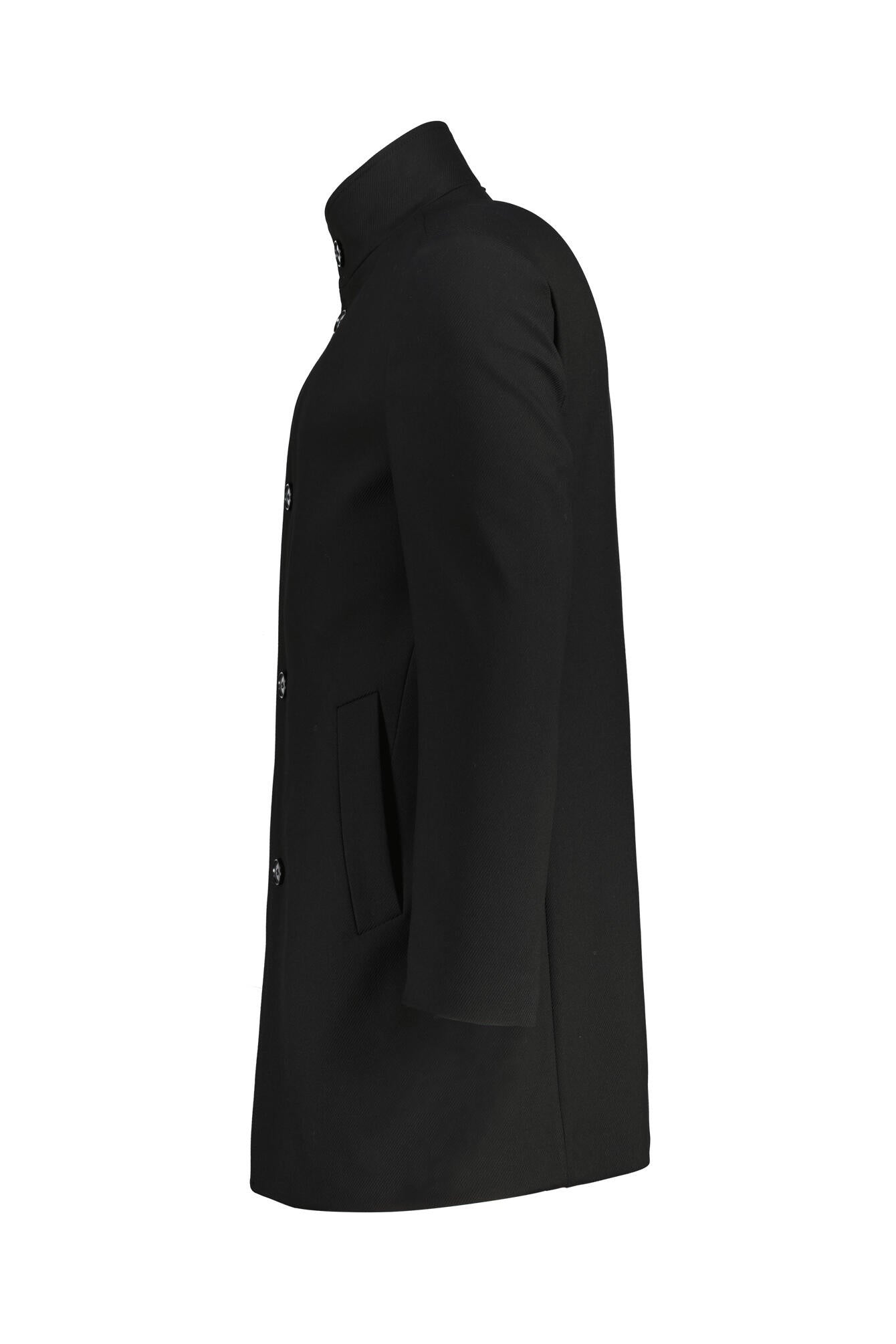 Mantel mit Stehkragen - 001-Black - Schwarz