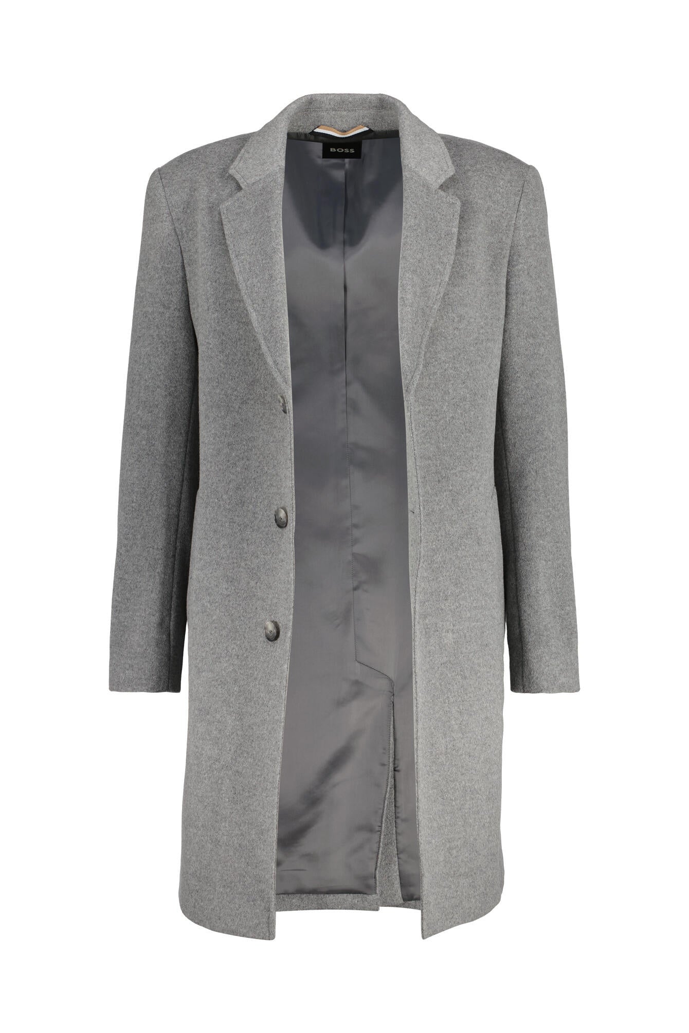 Wollmantel mit Reversekragen - 030-Medium Grey - Grau