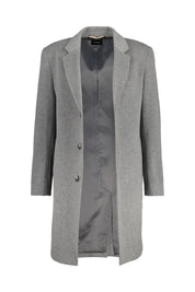 Wollmantel mit Reversekragen - 030-Medium Grey - Grau