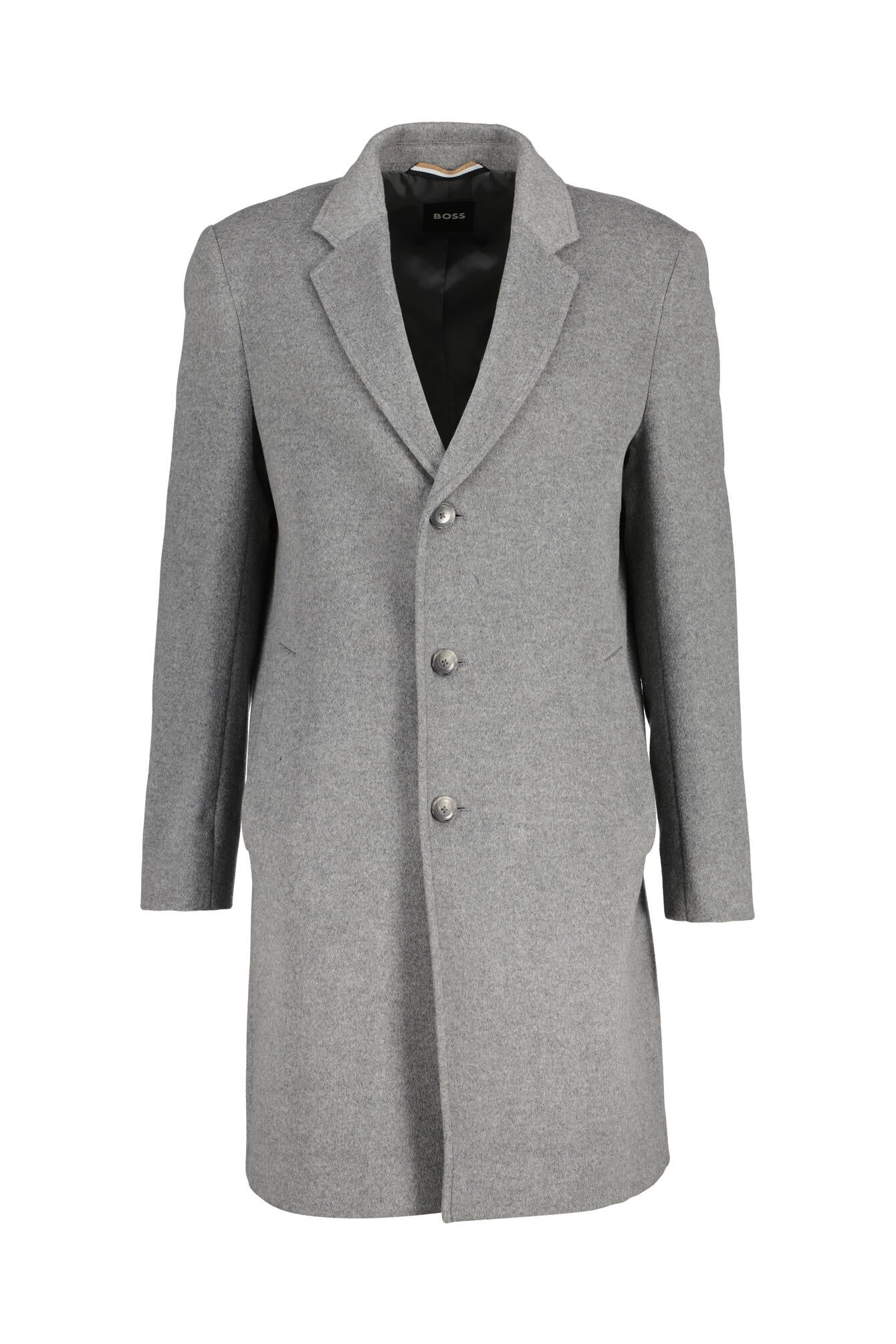 Wollmantel mit Reversekragen - 030-Medium Grey - Grau