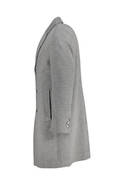 Wollmantel mit Reversekragen - 030-Medium Grey - Grau