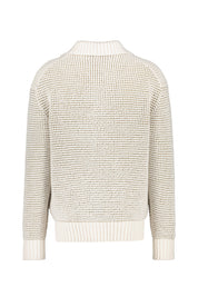 Strickjacke aus Schurwollmix - 131-Open White - Creme