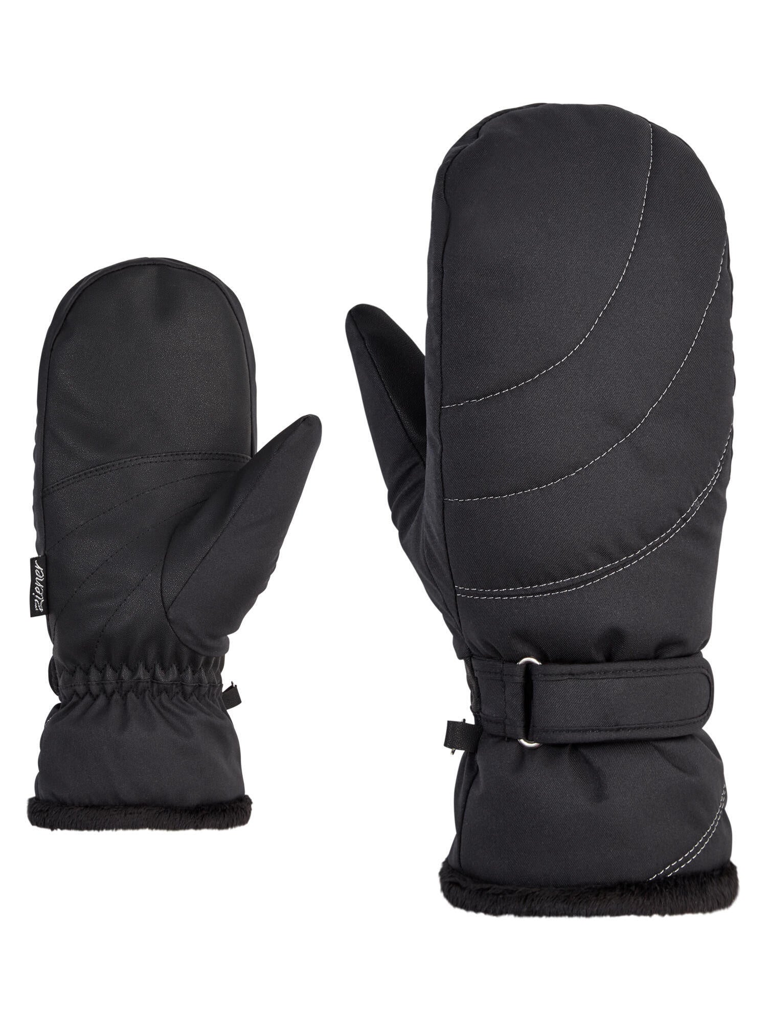 Gefütterte Fäustling-Handschuhe - 12-black - Schwarz