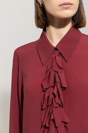 Bluse aus Seidenmix - 472 - Rot