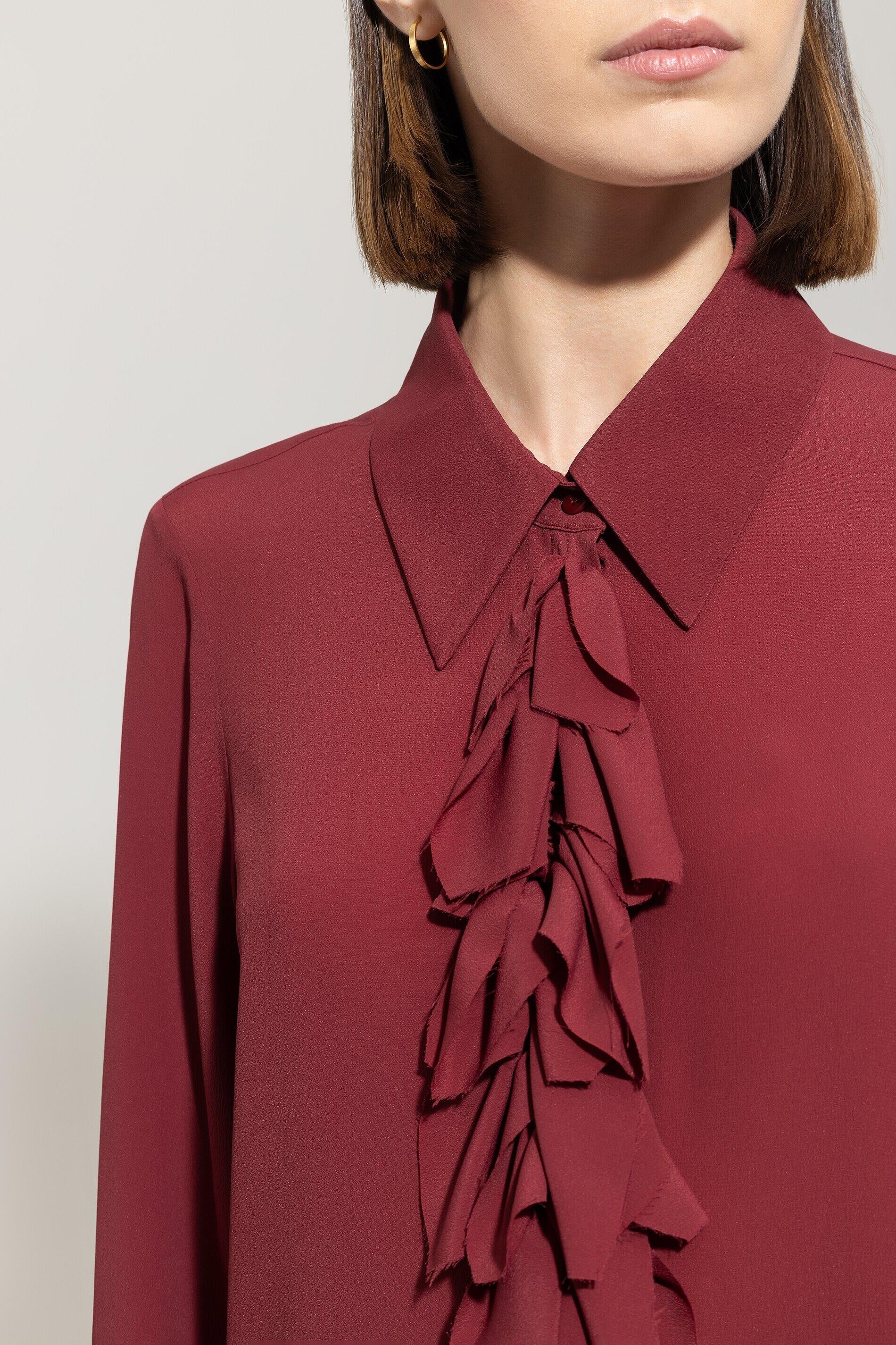 Bluse aus Seidenmix - 472 - Rot