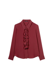 Bluse aus Seidenmix - 472 - Rot