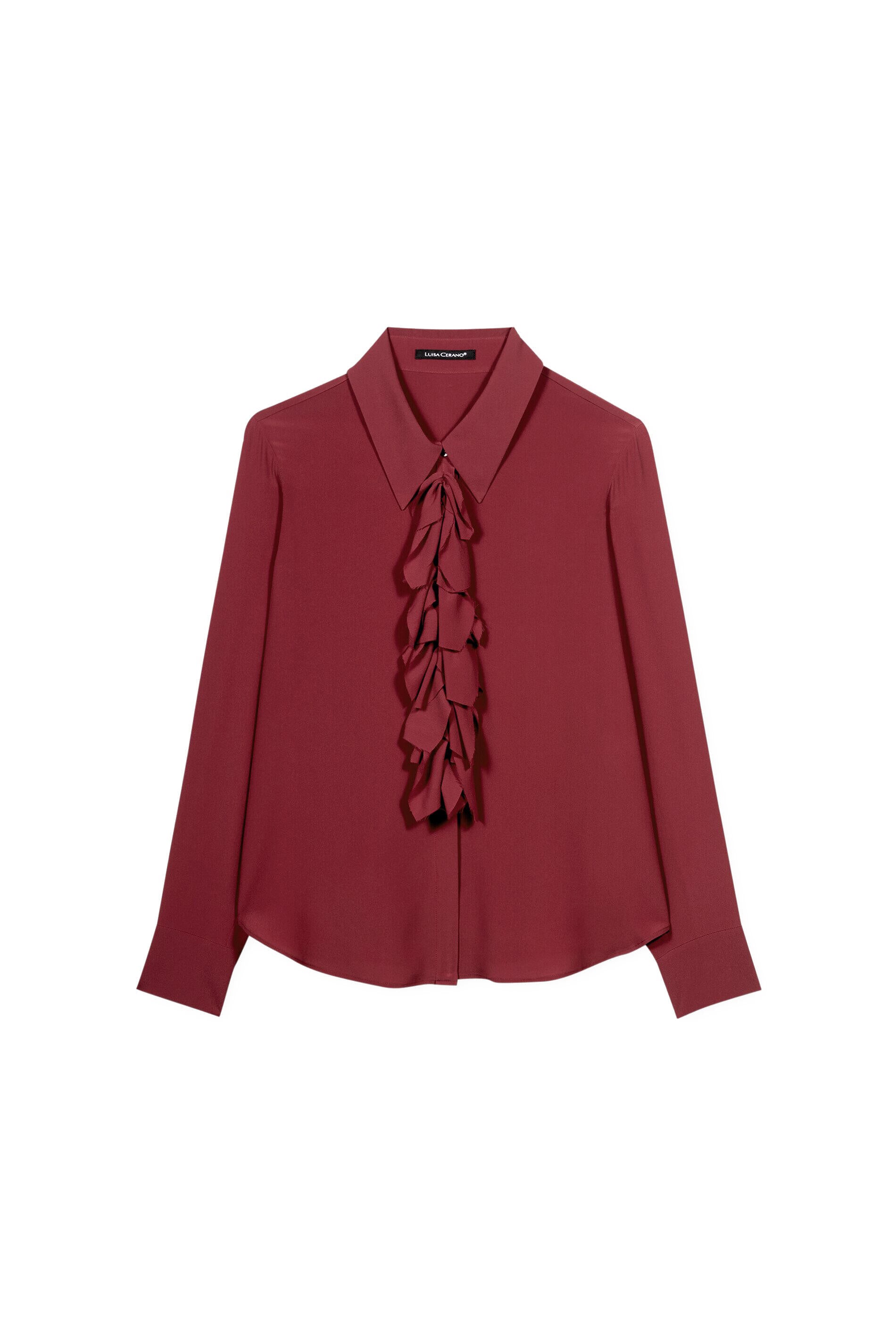 Bluse aus Seidenmix - 472 - Rot