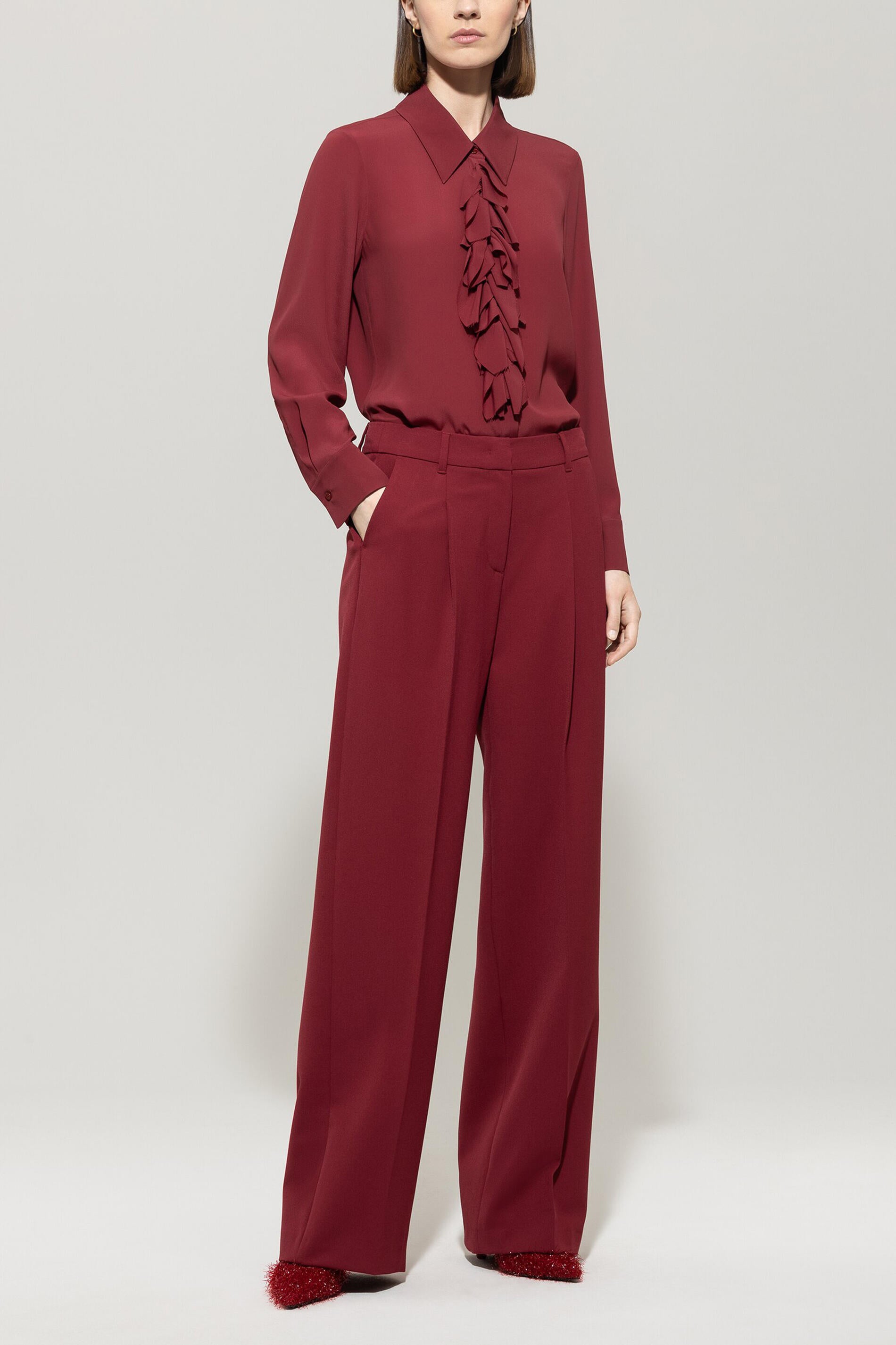 Bluse aus Seidenmix - 472 - Rot