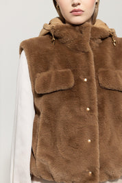 Weste aus Fun-Fur - 748 - Braun