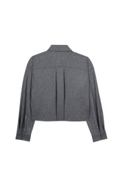 Flanellhemd aus Wollmix - 144 - Grau