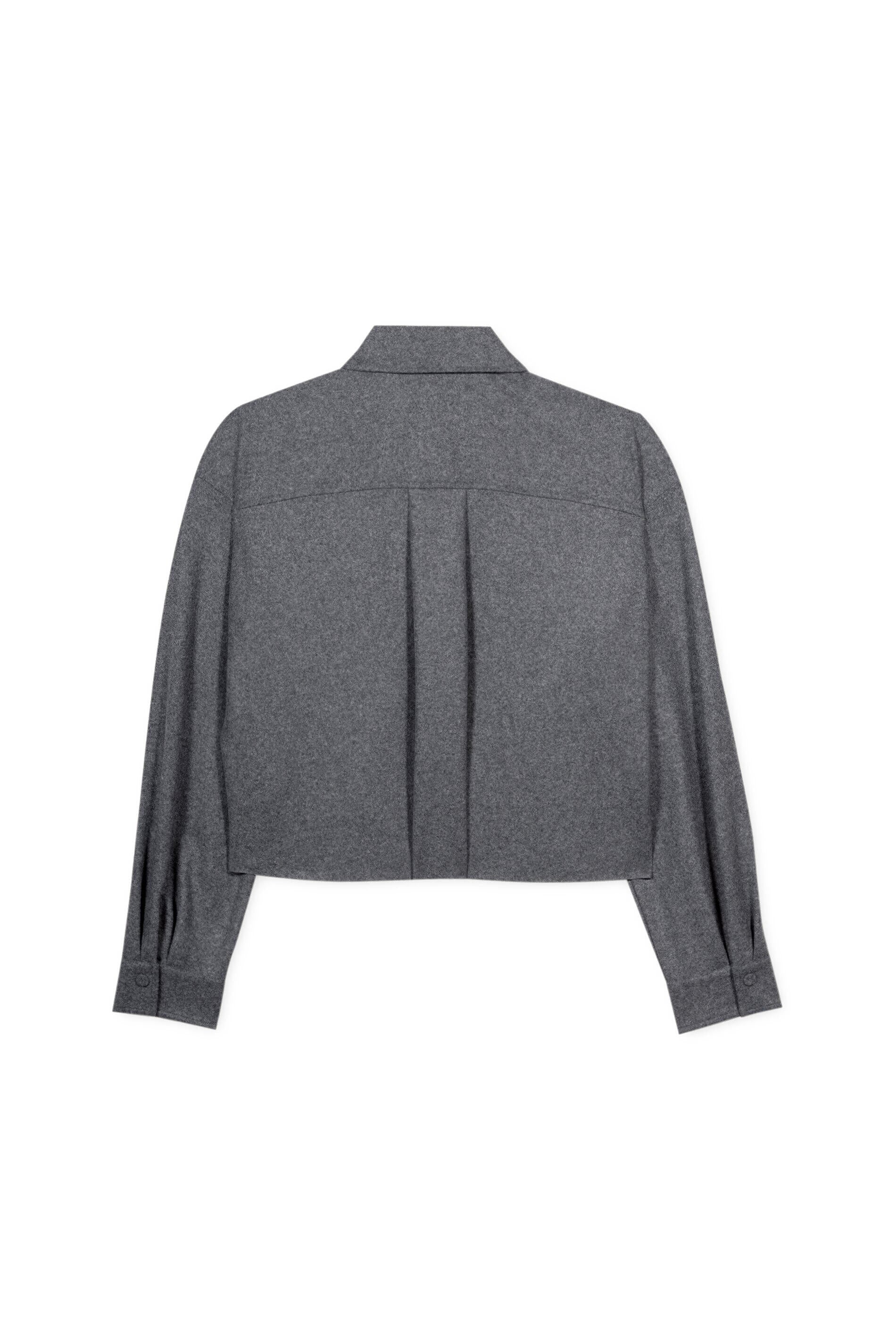 Flanellhemd aus Wollmix - 144 - Grau