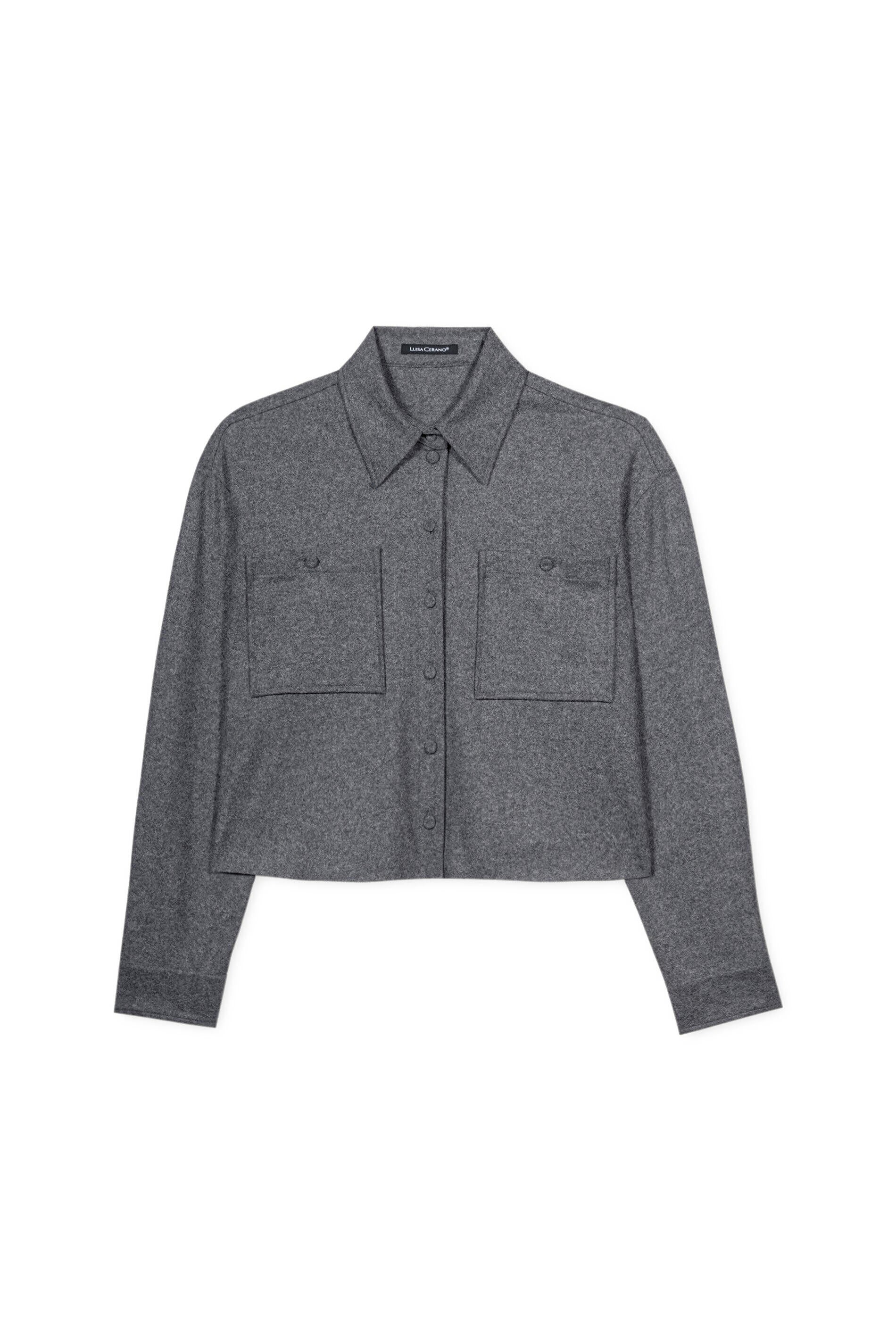 Flanellhemd aus Wollmix - 144 - Grau