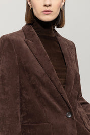 Cord-Blazer aus Viskosemix - 780 - Braun