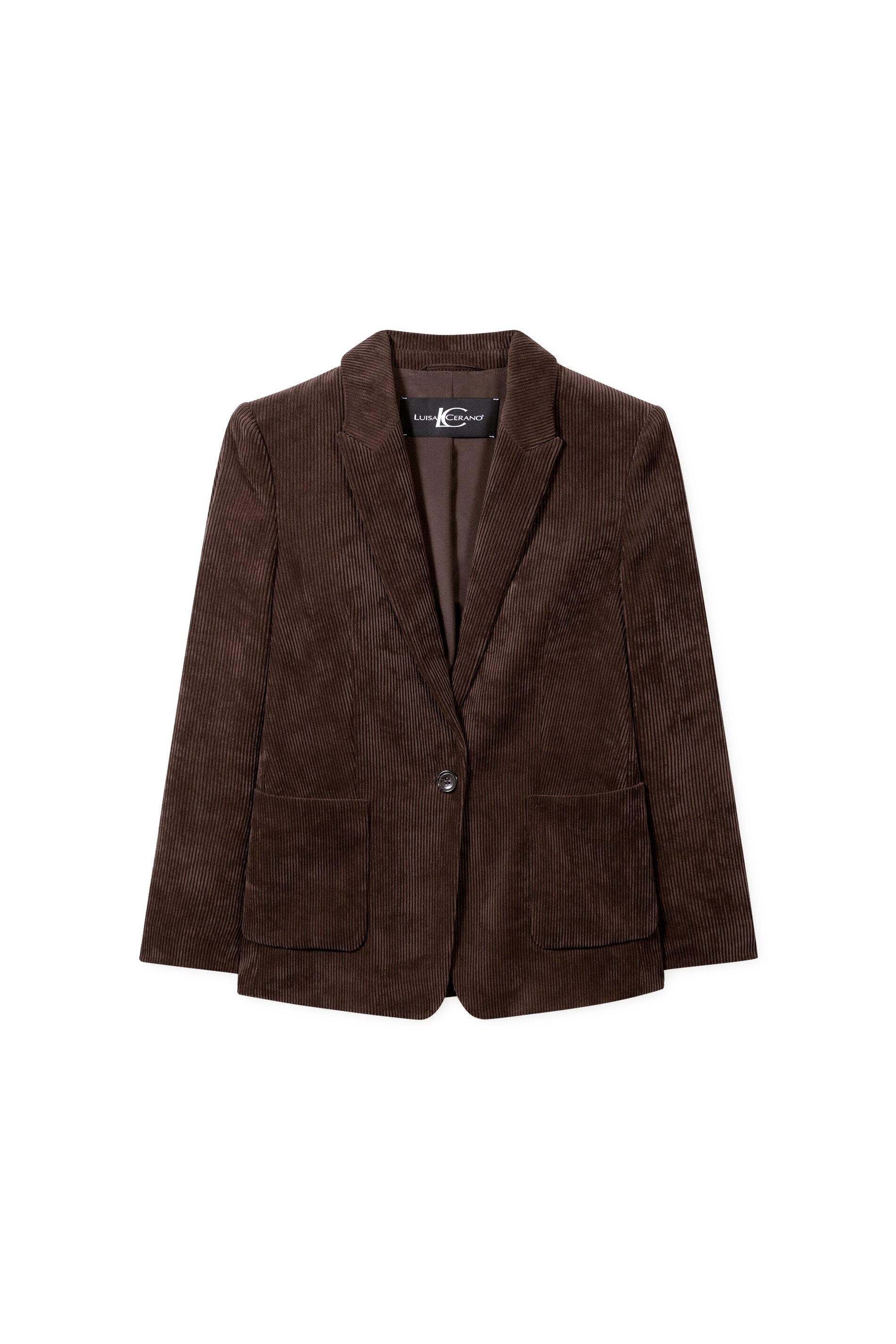 Cord-Blazer aus Viskosemix - 780 - Braun