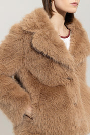 Übergangsjacke aus Fun-Fur - 748 - Beige