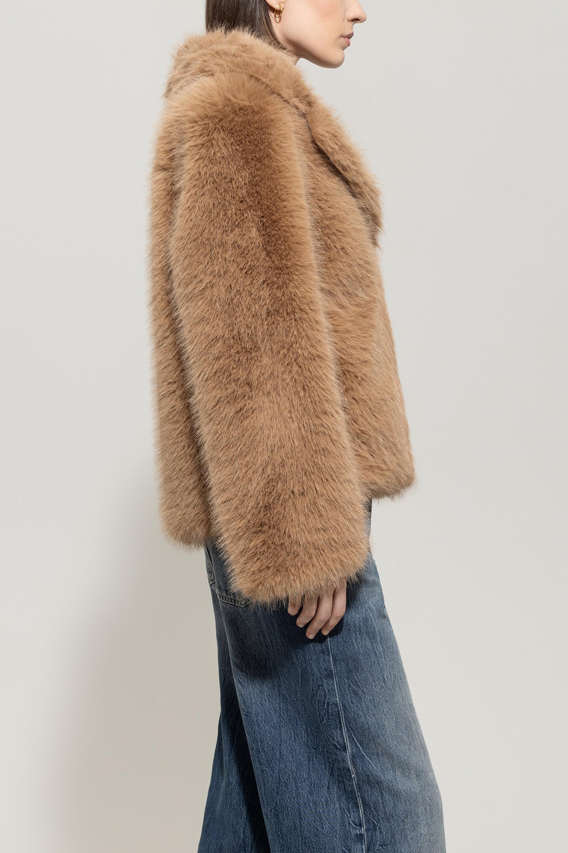 Übergangsjacke aus Fun-Fur - 748 - Beige
