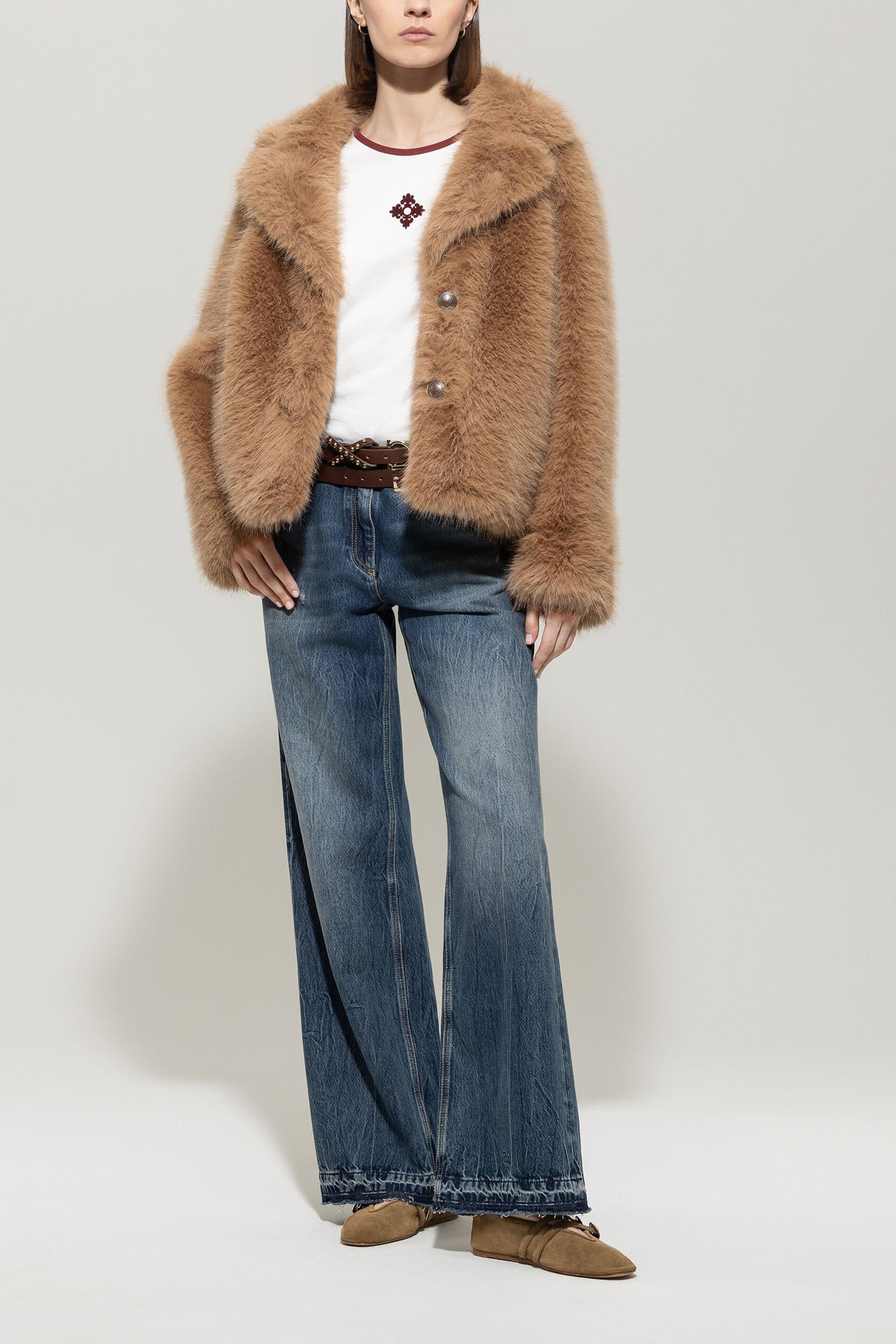 Übergangsjacke aus Fun-Fur - 748 - Beige