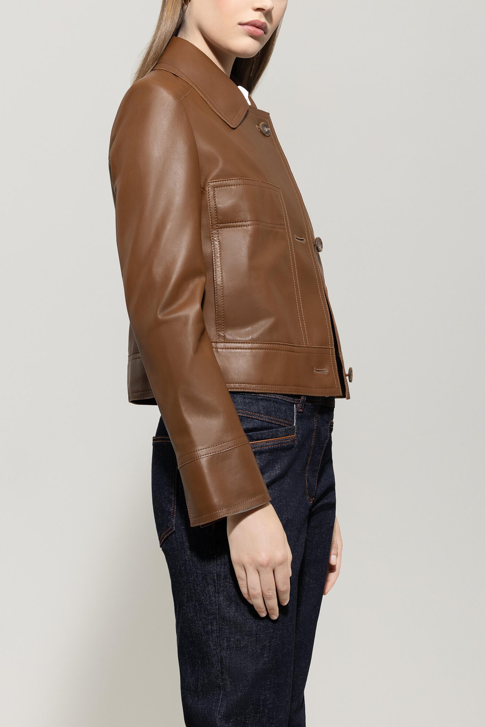 Lederjacke aus Nappaleder - 758 - Braun
